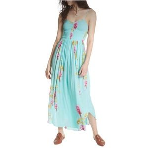 Free People Blue Smocked Beau Dress SZ Small